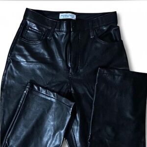 Abercrombie & Fitch Curve Love Leather 90s Straight Ultra High Rise